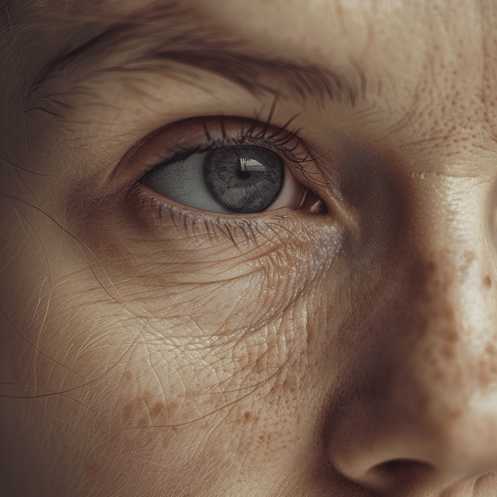 young person with wrinkled skin